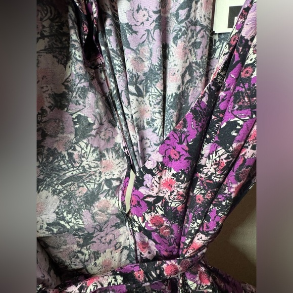 NWT Rotate Birger Christensen Nancy Purple Black Cherry Flower Floral Dress 10 - Picture 8 of 16